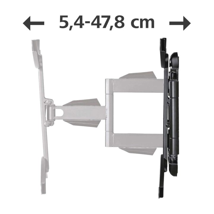 HAMA Soporte de pared articulado de doble brazo con 3 articulaciones para televisor 37-75 PULG 45 KG VESA 200X200-600X500 50046