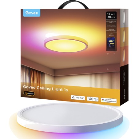 plafón de techo led inteligente redondo con wifi y bluetooth rgbww rgbic 30 cm h80a1c01