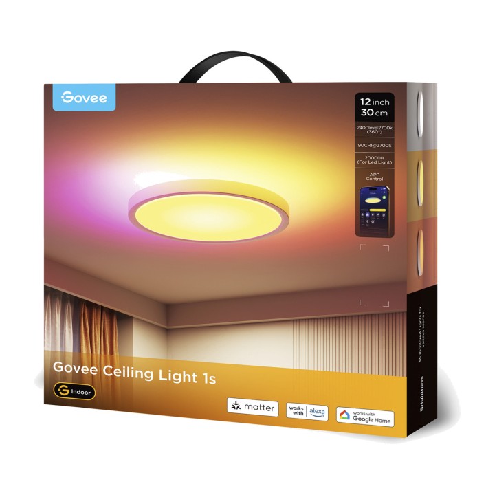 GOVEE Plafonnier LED intelligent rond avec Wi-Fi et