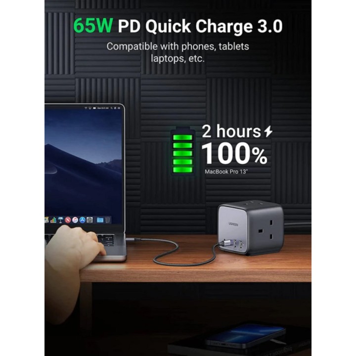 UGREEN Multipresa a cubo con porte USB per la ricarica