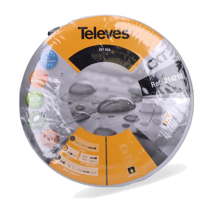 TELEVES Cable coaxial apantallat de coure per metres RG6 DCA