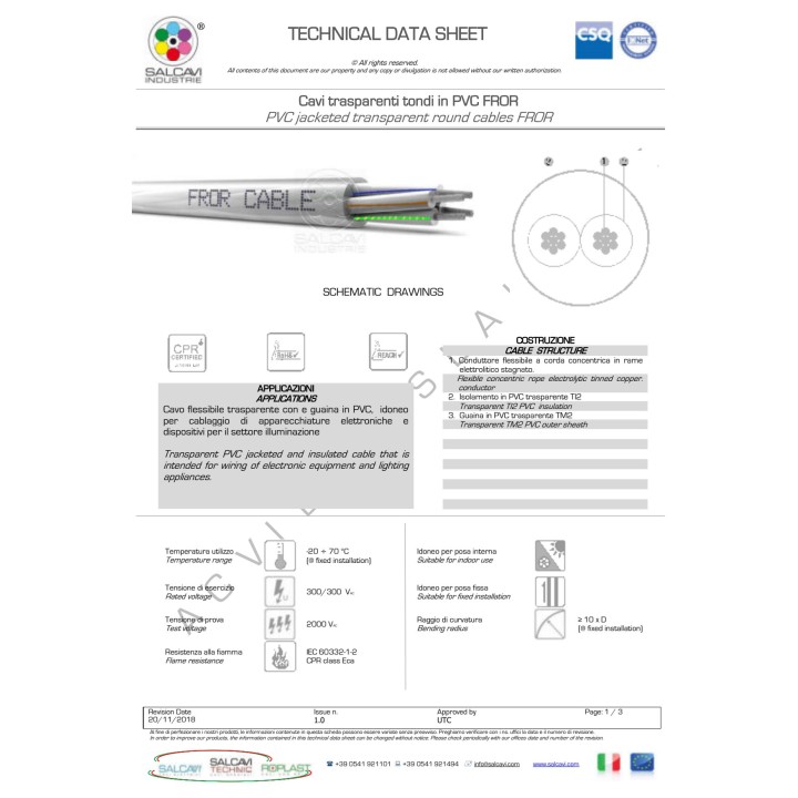 EDM Manguera eléctrica tubular por metros FROR 2X0,75 MM2 300/300V (200UD) 10601