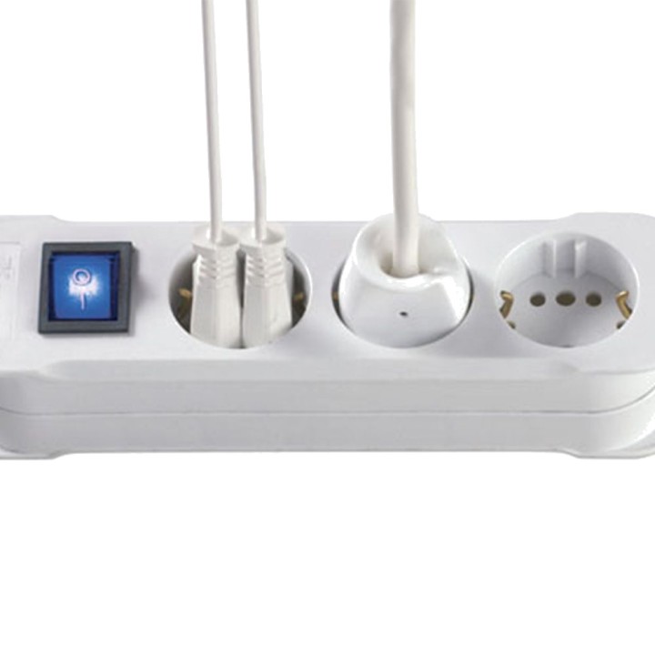 KOPP Base múltiple de 3 tomas giradas con interruptor
