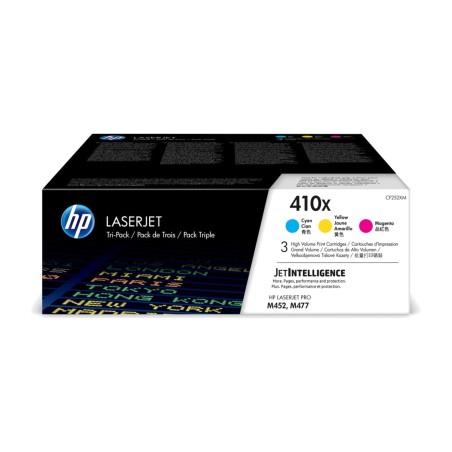 pack mit originalen tonerkartuschen mit hoher kapazität in cyan, magenta und gelb laserjet-410x 3 uds
