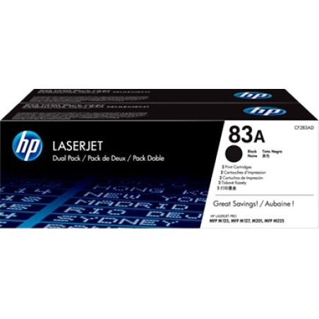 pack mit 2 tonerkartuschen laserjet-83a