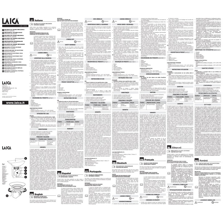 LAICA Mechaniczna waga kuchenna z miską KS711 1 KG 90432