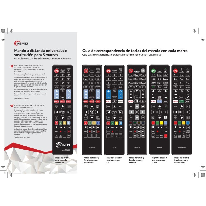 NIMO Mando a distancia universal para televisor