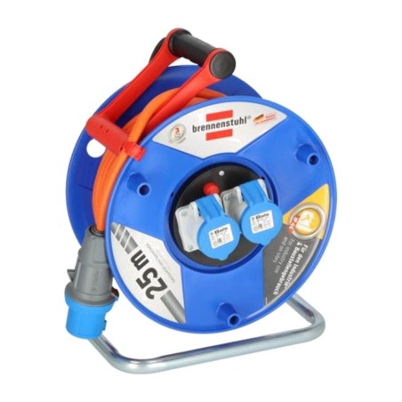 enrouleur de câble avec 2 prises cee garant-25m 3g2,5 mm2 230 v 16 a ip44