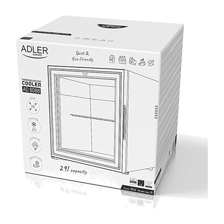 ADLER Réfrigérateur thermoélectrique avec porte vitrée et