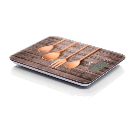 bàscula de cuina electrònica amb disseny de cullerots de fusta ks5010 10 kg