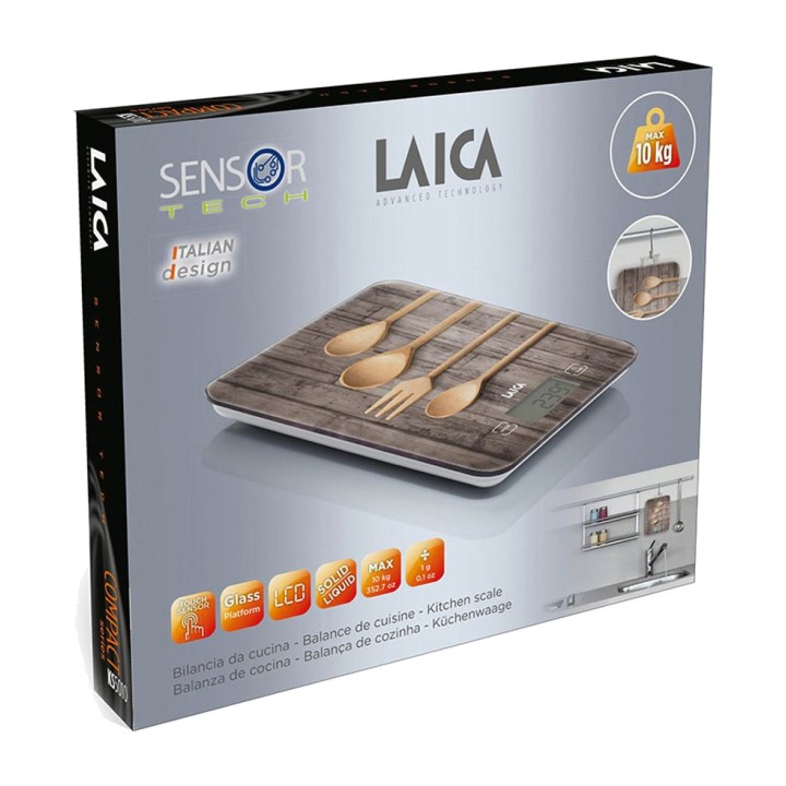 LAICA Electronic kitchen scale with wooden spoon design
