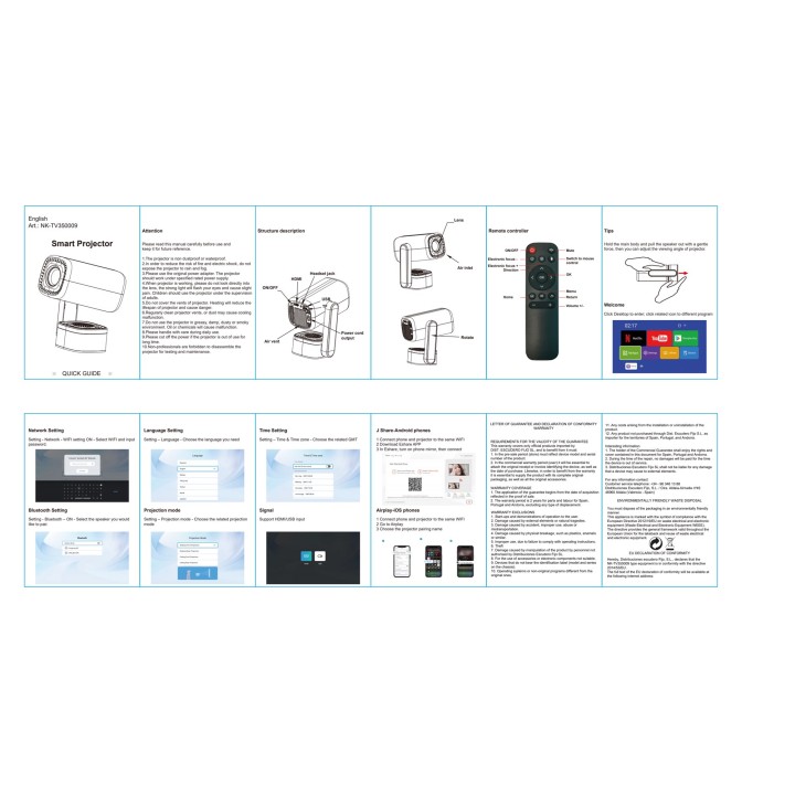 NK LCD-Projektor mit Android und Lautsprecher TV350009 1080P