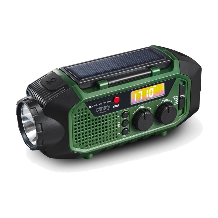 CAMRY Solar emergency radio with dynamo, power bank and