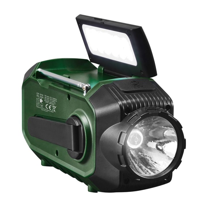 CAMRY Radio d’emergenza solare con dinamo, power bank e