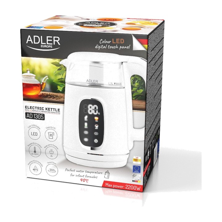 ADLER Bollitore con controllo della temperatura e display