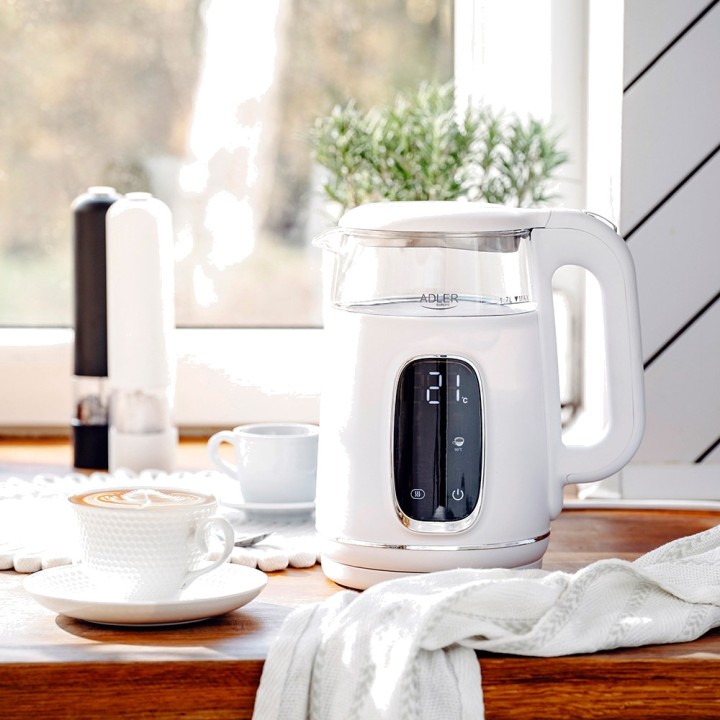 ADLER Wasserkocher mit Temperaturregelung und LED-Display