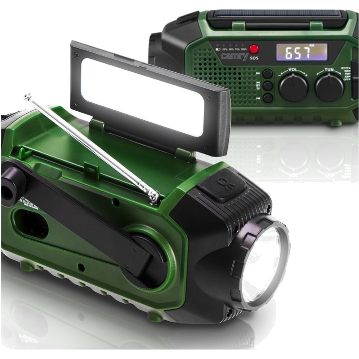 CAMRY Solar-Notfallradio mit Dynamo, Powerbank und