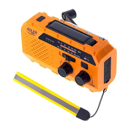 tragbares solar-kurbelradio mit taschenlampe ad 1197 fm 1200 mah 8 cm