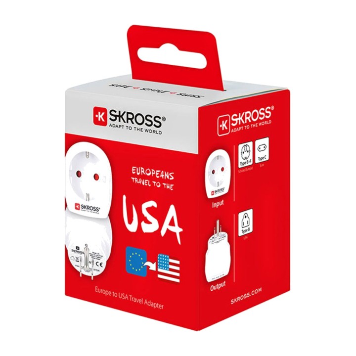 SKROSS Reseadapter från Europa till USA 1500203-E 40904