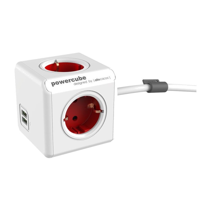 POWERCUBE 4-outlet power strip with 2 USB ports EXTENDED 1,5