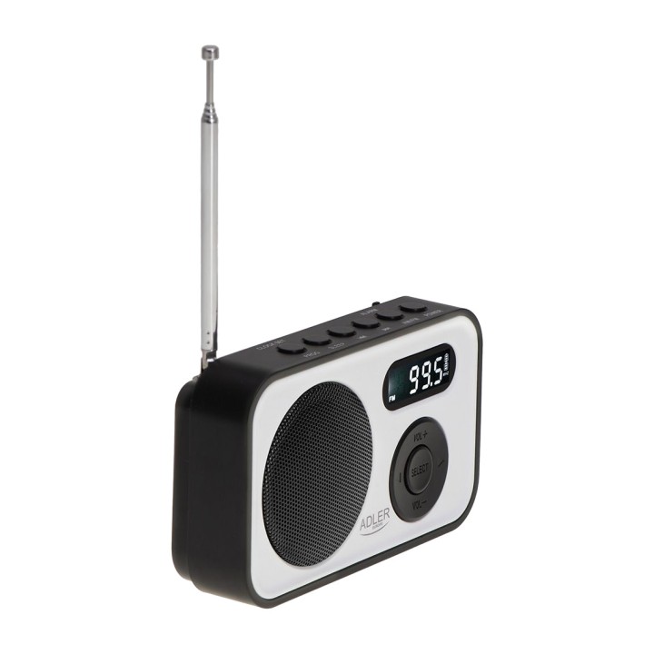 ADLER Radio digitale portatile con sveglia e display LCD AD