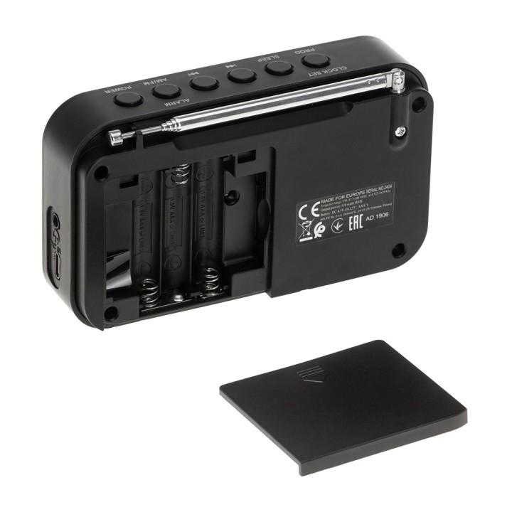 ADLER Tragbares Digitalradio mit Wecker und LCD-Display AD