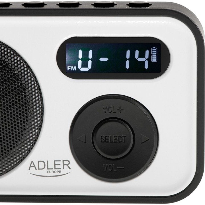 ADLER Radio digital portátil con despertador y pantalla LCD AD 1906 PLL AM/FM 7,5 CM 51118