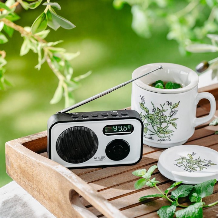 ADLER Tragbares Digitalradio mit Wecker und LCD-Display AD