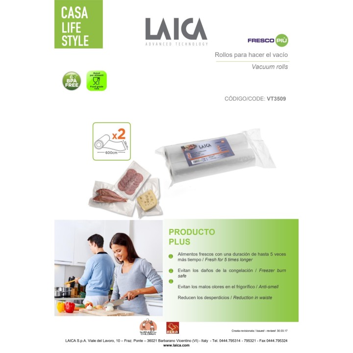 LAICA Rouleaux de conservation sous vide 2 UDS (2UD)