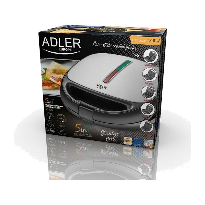 ADLER Appareil à sandwich multifonction 5 en 1 avec plaques