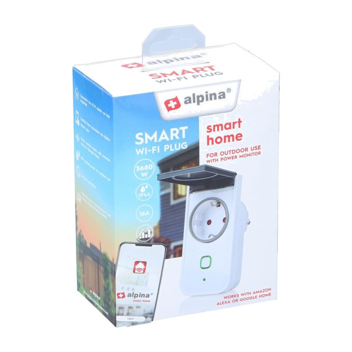 ALPINA Outdoor smart plug with power monitor SCHUKO-16 A 230
