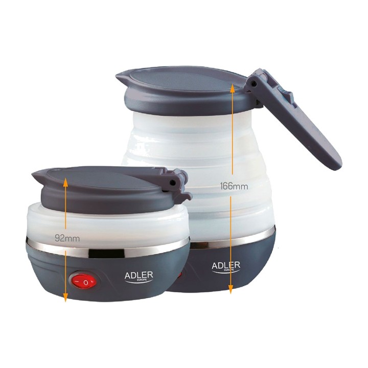 ADLER Tragbarer, faltbarer Silikon-Wasserkocher AD1279 750 W