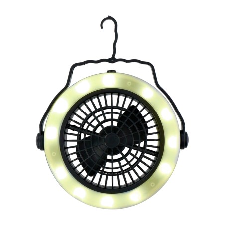tragbarer batteriebetriebener ventilator mit led-licht und haken 19,5x6,3cm