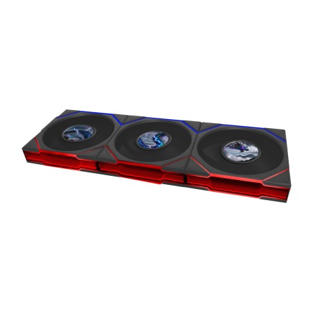 ventilateur de boîtier pc avec écran et pales inversées uni fan tl-lcd flex 120 wireless 3 uds