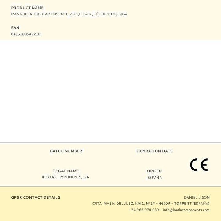 CREATIVE Kültéri csöves juta textilkábel neoprén borítással