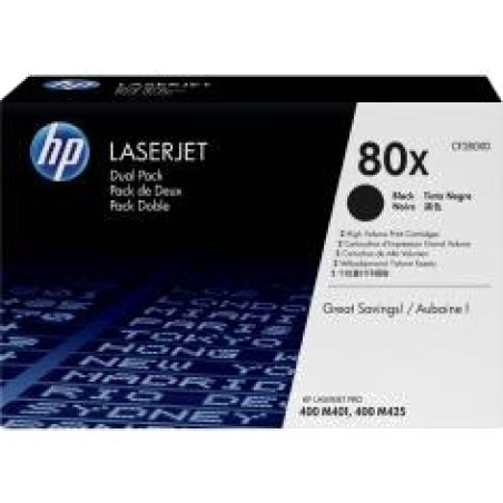 cartușe de toner de capacitate mare în pachet dublu laserjet-80x