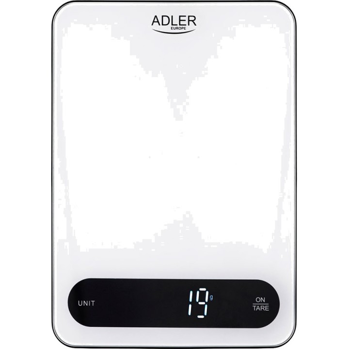 ADLER Báscula de cocina digital recargable con panel táctil