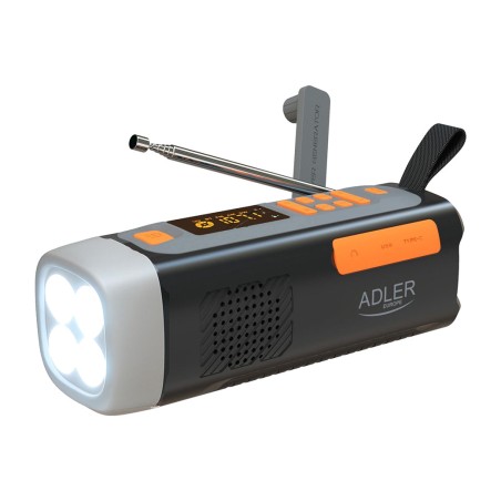 radio d’urgence solaire avec manivelle, lampe torche et batterie externe ad 1920 am/fm/sw 4500 mah