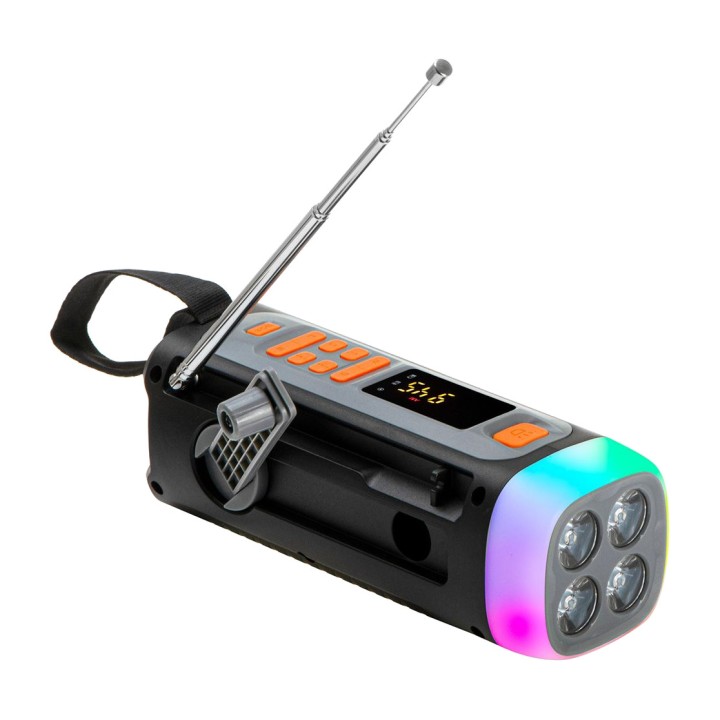 ADLER Radio d’urgence solaire avec manivelle, lampe torche