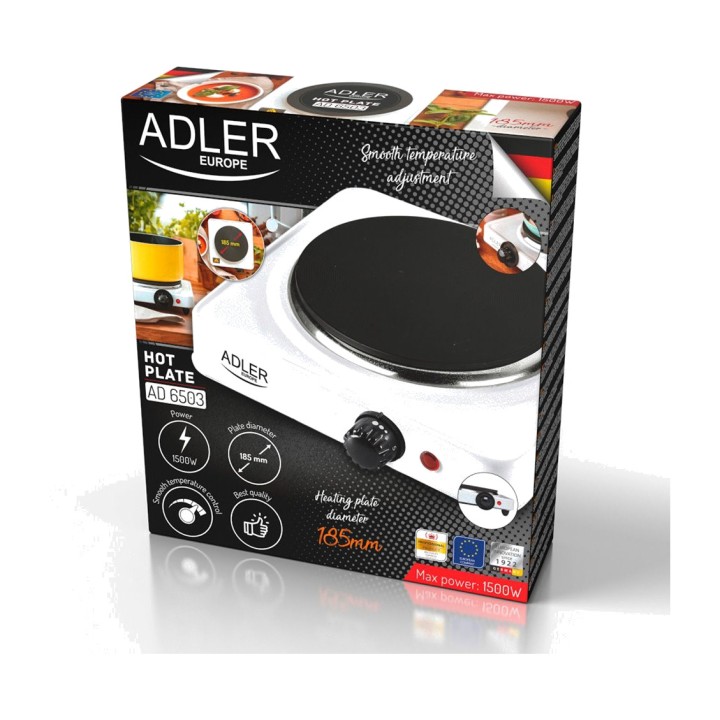 ADLER 1-burner electric hot plate 1500 W 25X28X7CM 78864