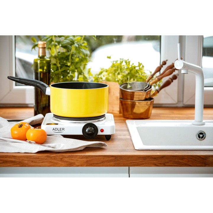 ADLER Elektrische Kochplatte mit 1 Kochfeld 1500 W 25X28X7CM