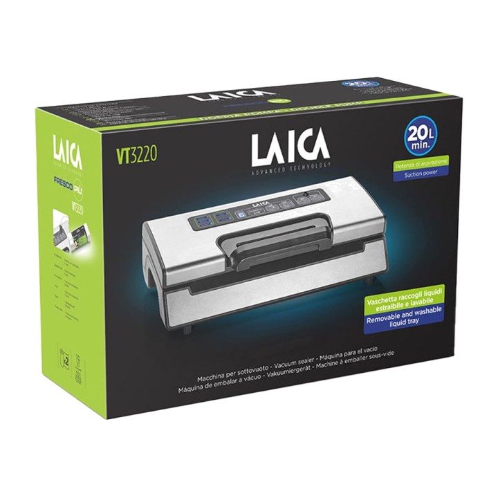LAICA Envasadora al vacío con doble barra de sellado 130 W 20 L/MIN 600 CM 07432