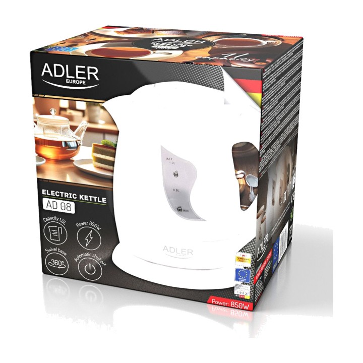 ADLER Hervidor eléctrico de agua AD08 850 W 1 L 07171