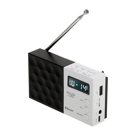 radio numérique portable avec bluetooth, lecteur usb/sd et réveil ad 1908 pll fm 7 cm