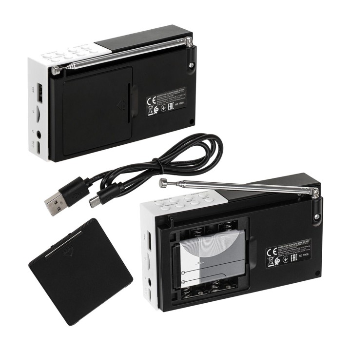 ADLER Radio digitale portatile con bluetooth, lettore USB/SD