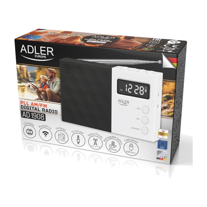 ADLER Tragbares Digitalradio mit bluetooth, USB/SD-Player