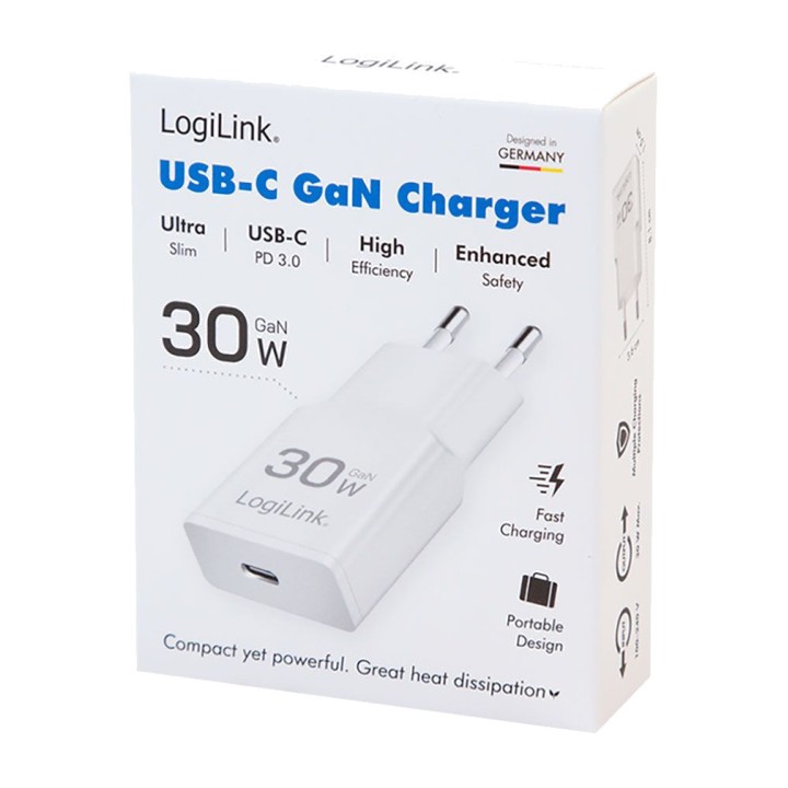 LOGILINK USB-C nätladdare GAN 30 W 51727