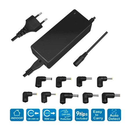 caricatore universale per laptop con 9 connettori 90 w 15-20v