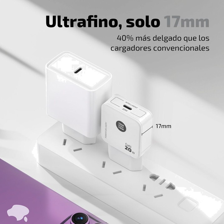 TECH ONE Hitri omrežni polnilnik USB-C GAN PD 20 W 51163