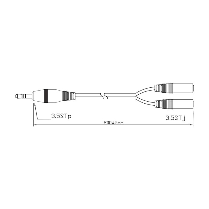 LOGILINK Stereo avdio razdelilni kabel z moškega na 2 ženska